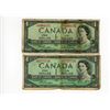 Image 1 : 2-ONE DOLLAR BILLS (CANADA) *1954*