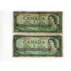 Image 1 : 2-ONE DOLLAR BILLS (CANADA) *1954*