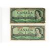 Image 1 : 2-ONE DOLLAR BILLS (CANADA) *1954*