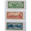 Image 2 : LOT OF 3 CANADIAN BANKNOTES ($1-$2-$5) *1954*