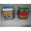 Image 3 : BLUE NORTH POLE TIN MAIL CANDY TRUCK AND RED TIN CANDY EXPRESS TRAIN ENGINE (7.5" LONG X 3" WIDE X 4