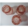 Image 2 : THREE HEAVY PINK GLASS TUMBLERS (HONEY COMB-LIKE PATTERN) *4" X 2.75"*