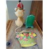 Image 2 : VINTAGE JAPAN PIN CUSHIONS (ROYAL CAT WITH TAPE MEASURE, SCISSORS, ROCKING CHAIR & NEEDLE BOOK)