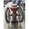Image 1 : TWO WHEEL COFFEE GRINDER (PHILADELPHIA ENTERPRISE) *WHEELS ARE 17" ACROSS* (TRAY MISSING)