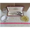Image 1 : LOT INCLUDING A CARVING SET, YELLOW ASHTRAY ETC...
