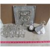 Image 1 : LOT INCLUDING SHOT GLASSES, PICTURE, GLASS FIGURINES (9 ARE SEAGRAMS 5 STAR)