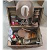 Image 1 : STEAMER TRUNK AND CONTENTS OF COLLECTIBLES (28" X 17" X 19")