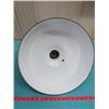 Image 2 : SERVICE STATION PORCELAIN LIGHT FIXTURE (16.5 INCHES ACROSS)
