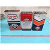 Image 1 : LOT OF ASSORTED OIL TINS (GULF, ESSO, COOP)