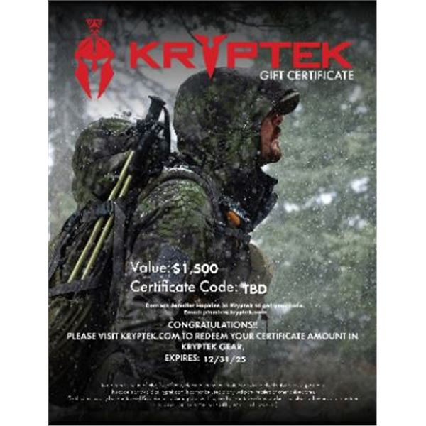 Kryptek $1,500.00 Gift Certificate