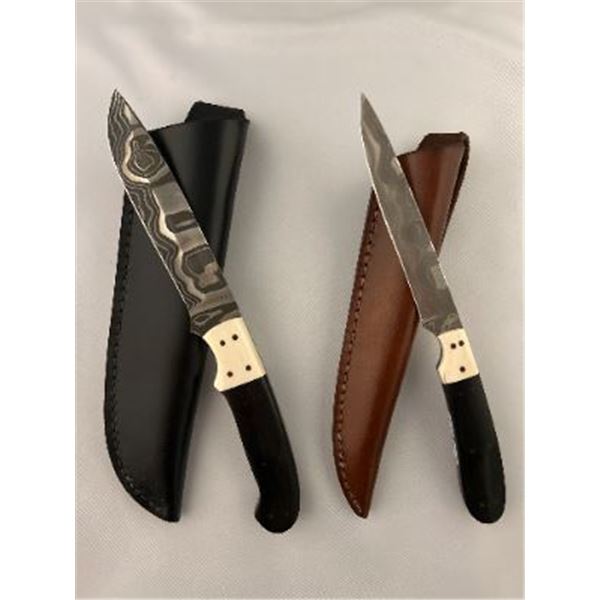 Custom Hunting Knife made from Stainless Steel Damascus