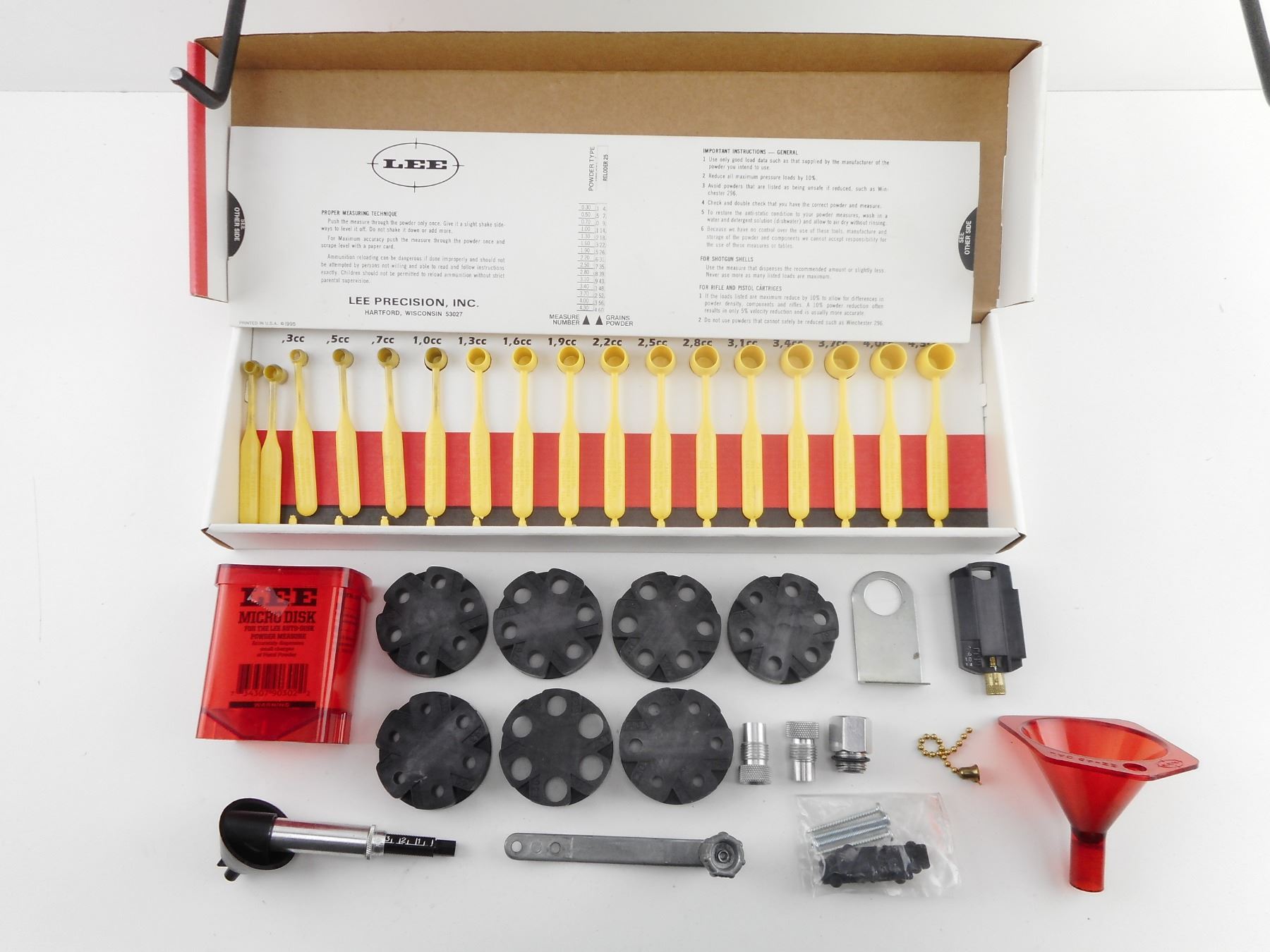 LEE POWDER MEASURE KIT, POWDER MEASURE ACCESSORIES