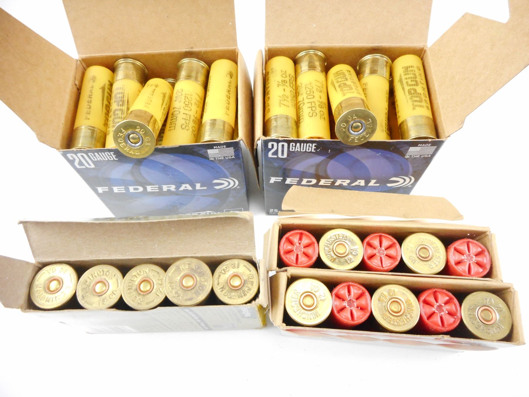 FEDERAL 20 GAUGE SHOTGUN SHELLS, REMINGTON HOLLOW POINT MAGNUM SABOT ...