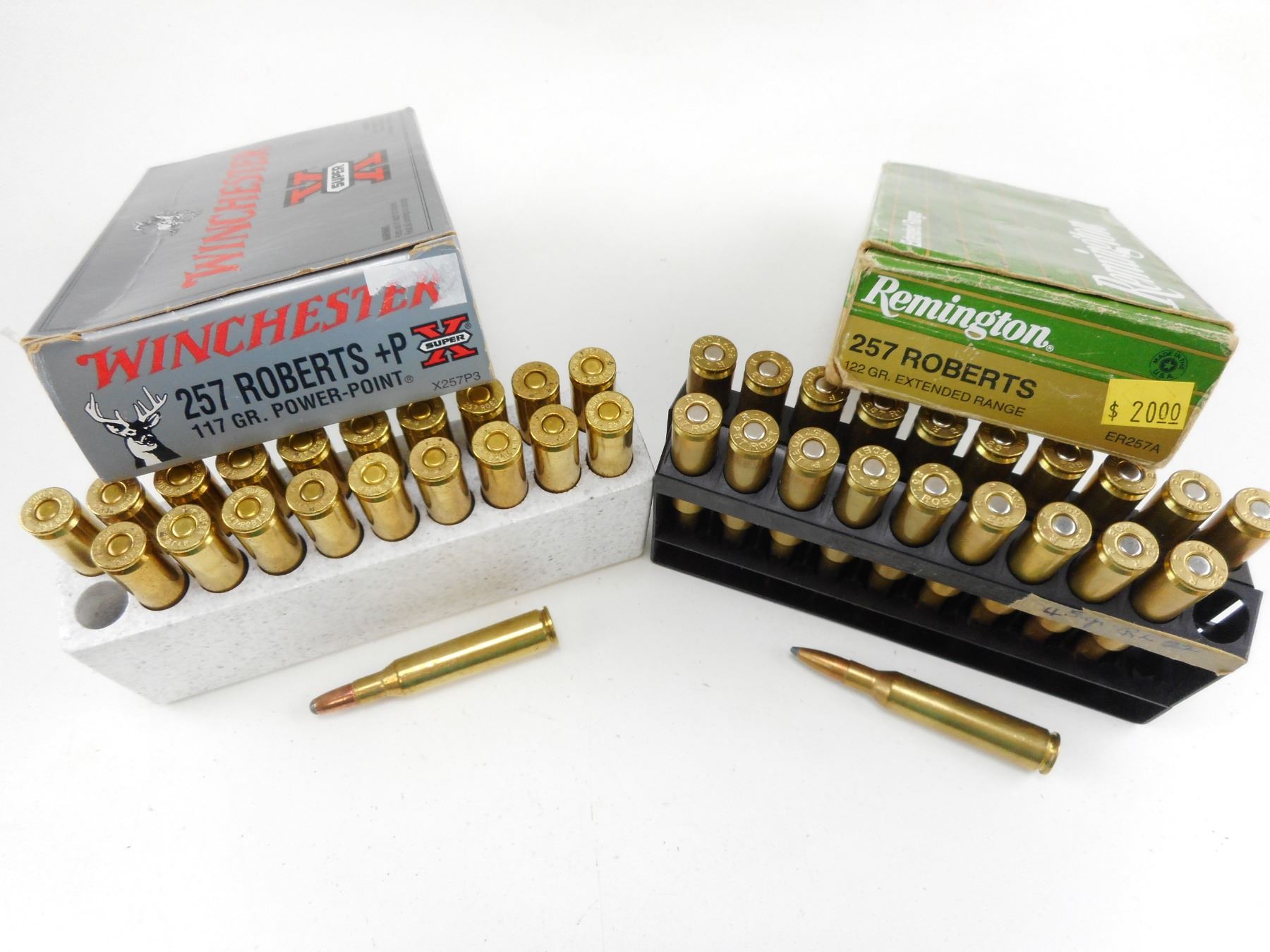 WINCHESTER 257 ROBERTS +P, 7 REMINGTON 257 ROBERTS AMMO