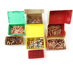 BULLETS ASSORTED, 6.5MM, .224, .27 CAL, 38/357, .303 CAL, 7MM