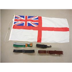 LOT OF ASSORTED BELTS, FLAG