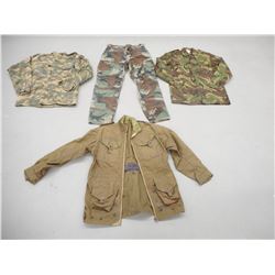 MILILTARY CLOTHING, JACKET, BUTTON LONG SLEEVE SHIRT CAMO PANTS