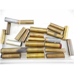 PRIMED ASSORTED SHOTSHELL HULLS, BRASS STEEL, ALUMINUM