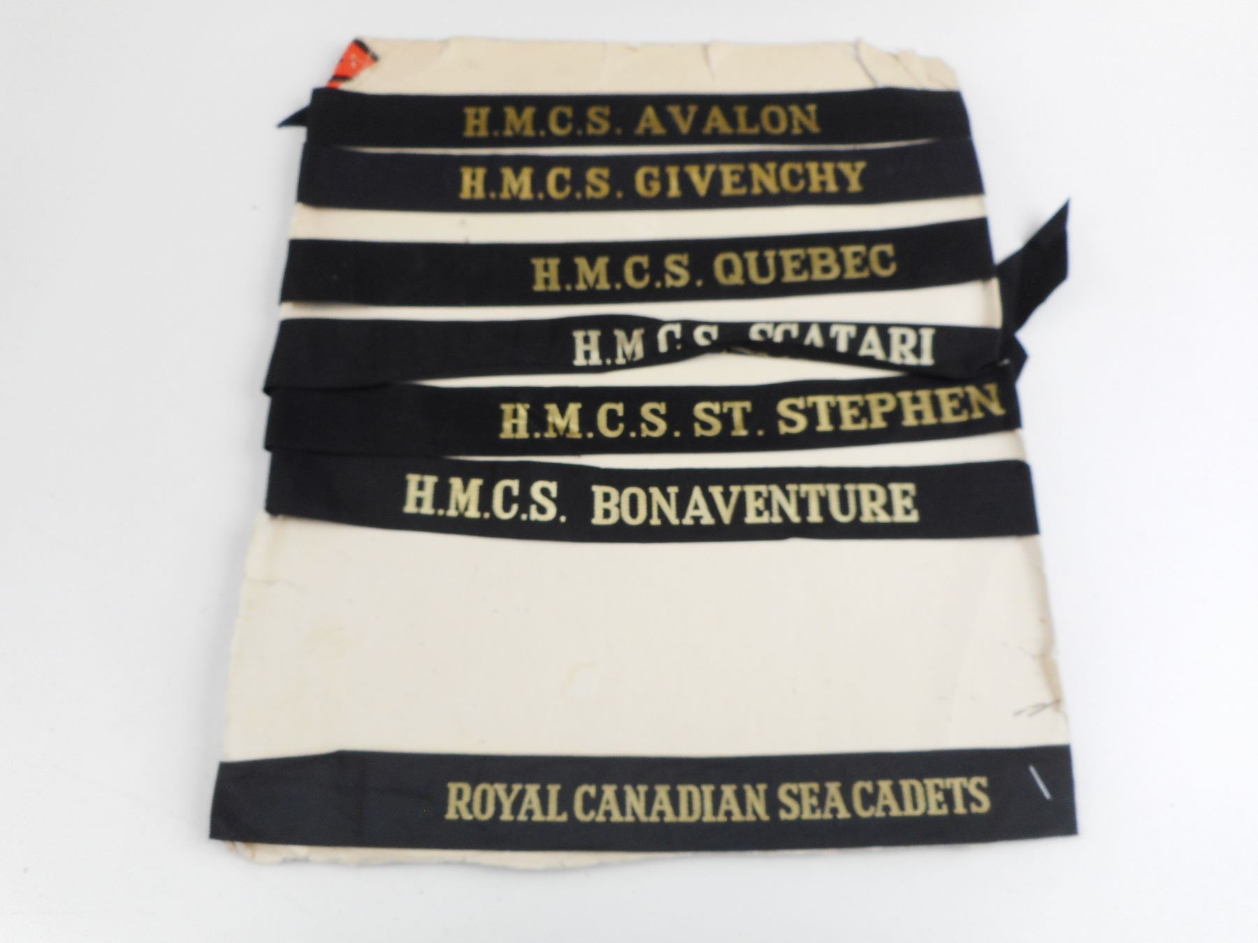 WWII/POSTWAR CANADIAN NAVY CAP RIBBONS