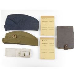 CANADIAN MILITARY WEDGE CAP, MESSAGE PAD LOT