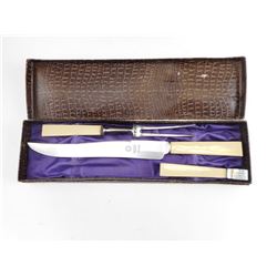 SET OF ENGLISH CARVING CUTLERY