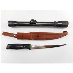 FISHING KNIFE AND WEAVER SCOPE