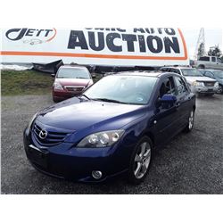 M6 --  2005 MAZDA 3  , Blue , 148467  KM's