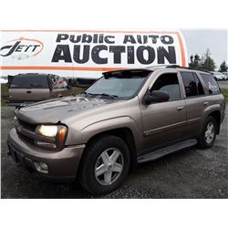 O4 --  2002 CHEVROLET TRAILBLAZER , Brown , 216639  KM's