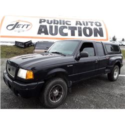 O5 --  2002 FORD RANGER SUPER CAB , Black , 207204  KM's