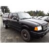 Image 2 : O5 --  2002 FORD RANGER SUPER CAB , Black , 207204  KM's