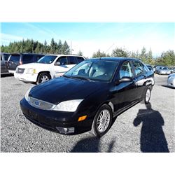 A7 --  2005 FORD FOCUS ZX4, BLACK, 201,576 KMS  NO RESERVE 