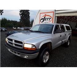 P5 --  2003 DODGE DAKOTA QUAD SPORT , Silver , 270711  KM's