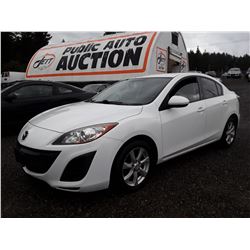 B1 --  2011 MAZDA 3I , White , 208292  KM's