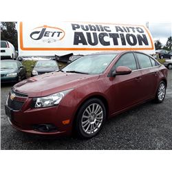 A1 --  2012 CHEVROLET CRUZE ECO , Red , 159638  KM's "NO RESERVE"
