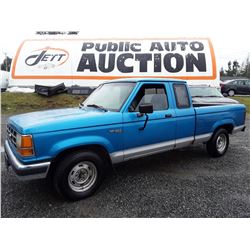 A12 --  1992 FORD RANGER  , Blue , 292845  KM's "NO RESERVE"