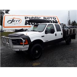 0D --  2000 FORD F350 FLAT DECK , White , 393561  KM's