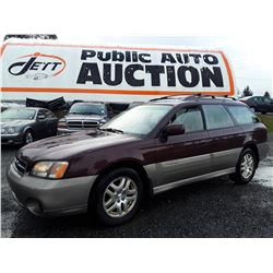 E2 --  2000 SUBARU LEGACY OUTBACK LTD , Red , 244095  KM's