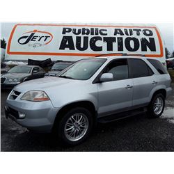 J3 --  2001 ACURA MDX TOURING  , Silver , 310051  KM's