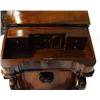 Image 4 : Victorian walnut Davenport fitted a letter rack with hinged lid above a fall with tooled leather top