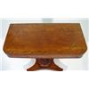Image 4 : Victorian mahogany card table with folding swivel top and green baize lined interior on a carved ped