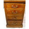 Image 2 : Edwardian walnut twin pedestal desk fitted an arrangement of eight drawers with red tooled leather i