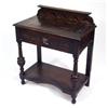 Image 1 : 1930s oak hall table with carved frieze and top and lion mask carved frieze drawer above an under-ti
