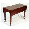 Image 1 : Victorian mahogany Pembroke table with fitted drawer to end on ring turned legs, 70cm high, 105cm lo