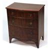 Image 1 : Small 19th Century mahogany bow fronted chest of fitted three graduated drawers with brass drop hand