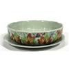 Image 1 : Clarice Cliff strainer on stand, hand painted with leaves and berries, printed Clarice Cliff mark to