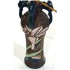 Image 1 : Amphora Art Nouveau pottery lamp base, embossed and enamelled with flowers, impressed factory marks 