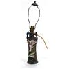 Image 2 : Amphora Art Nouveau pottery lamp base, embossed and enamelled with flowers, impressed factory marks 