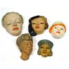Image 1 : Five hand painted Art Deco style wall masks, one marked G Leonardi to back, another by Crown Devon h