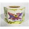 Image 1 : Hexagonal Gouda pot hand painted with a continuous band of Art Nouveau style flowers, painted factor