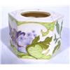 Image 2 : Hexagonal Gouda pot hand painted with a continuous band of Art Nouveau style flowers, painted factor